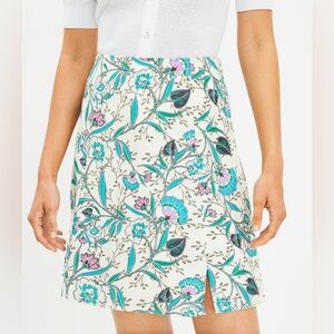 LOFT - floral side split skirt